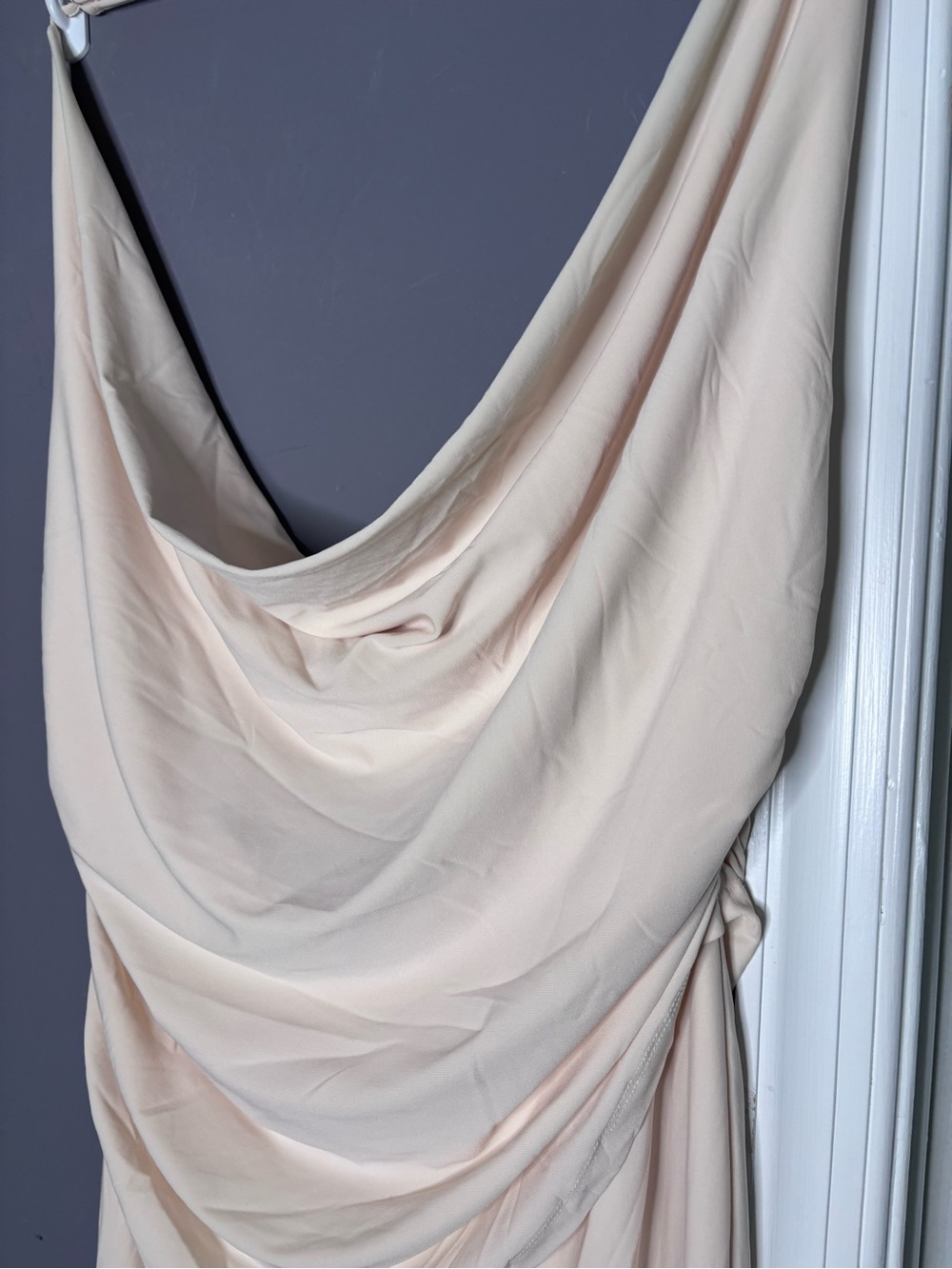 Zara Ivory Draped Halter Maxi Dress Small - Picture 5 of 9